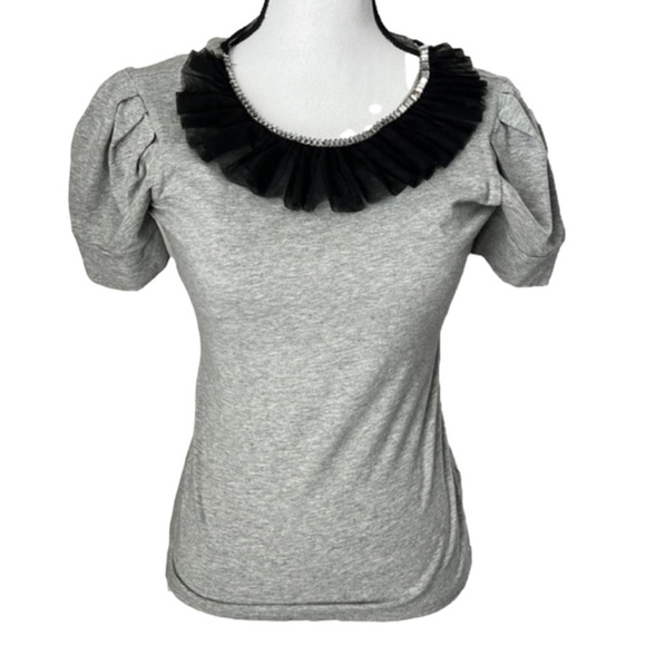 Forever 21 Tops - 𝅺euc, FOREVER 21, Gray Black Lace, Built in Bra, Size SP, Cotton Blend